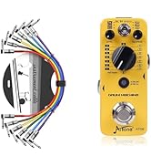 AITONE Drum Machine Guitar Pedal (AT-06) and Patch Cables 6 Pack 1/4" inch TS Right Angle Guitar ...