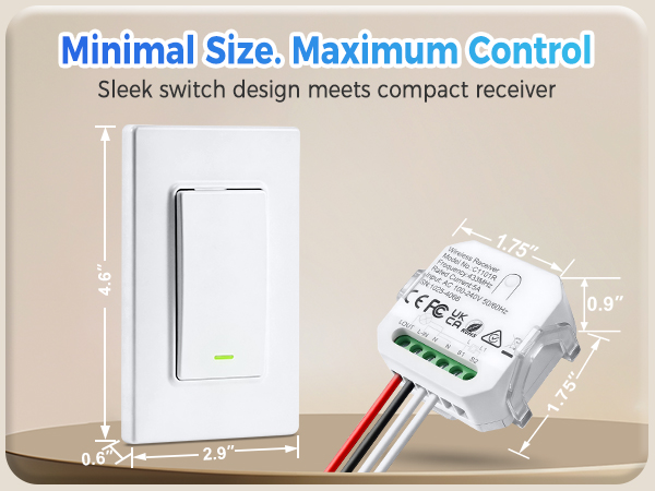 Sleek switch design meets compact receiver