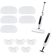 Reusable Steam Mop Pads Set, 5 Pack Steam Mop Pads &amp; 5 Universal Microfiber Cloths, Compatible wi...