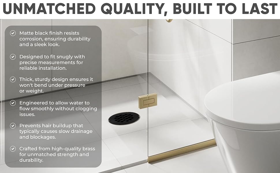 Quality solid brass black drain