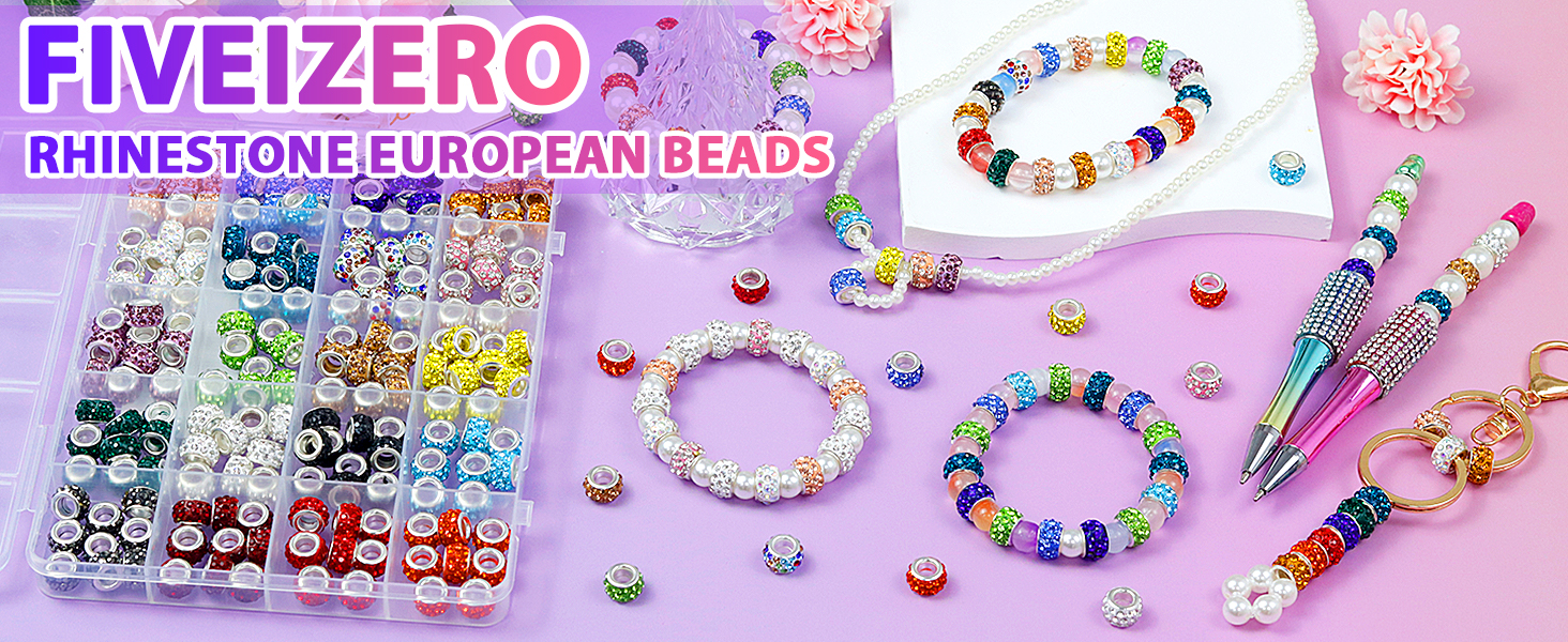 Rhinestone European Beads