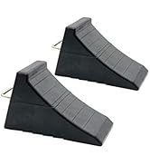 AFA Tooling Large Heavy Duty Set of 2 Wheel Chocks | All Weather Rubber Tire Wedges | Quick Grip ...