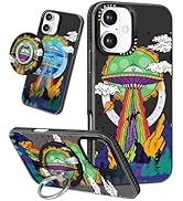 Lotadilo Case for iPhone 16 Plus Case with Magsafe Ring Holder - for Women UFO Alien Design TPU P...