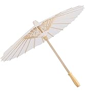 Fydun Paper Umbrella White Color Paper Decorative Umbrella Parasol Bridal Party Decor Photo Cospl...