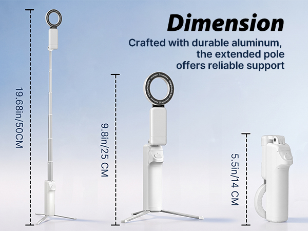 Magnetic Selfie Stick Tripod,Phone Camera Grip