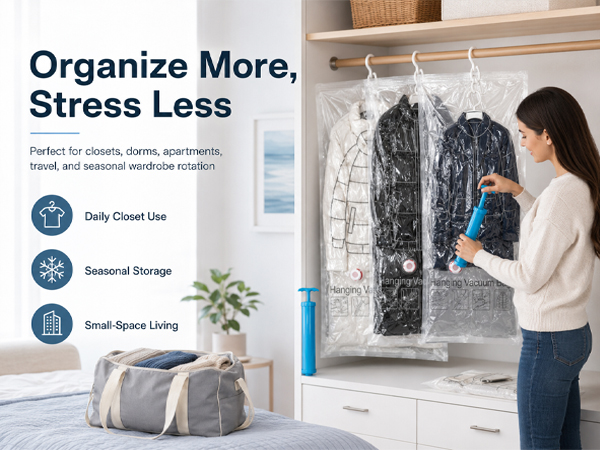 Hanging Vacuum Storage Seal Clear Bags
