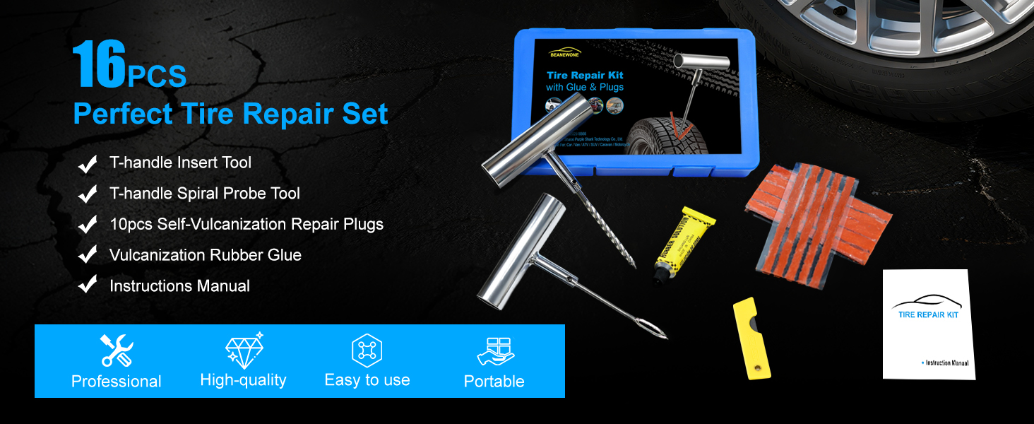 tire repair kit with plugs