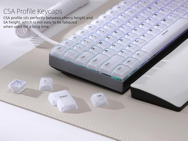 Womier Keycaps 75% Foundation Shine Through Keycaps for Mechanical Keyboards