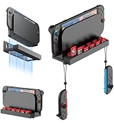 JUSPRO Metal Wall Mount for Nintendo Switch 2, Space-Saving Dock Bracket with 12 Game Card Slots ...