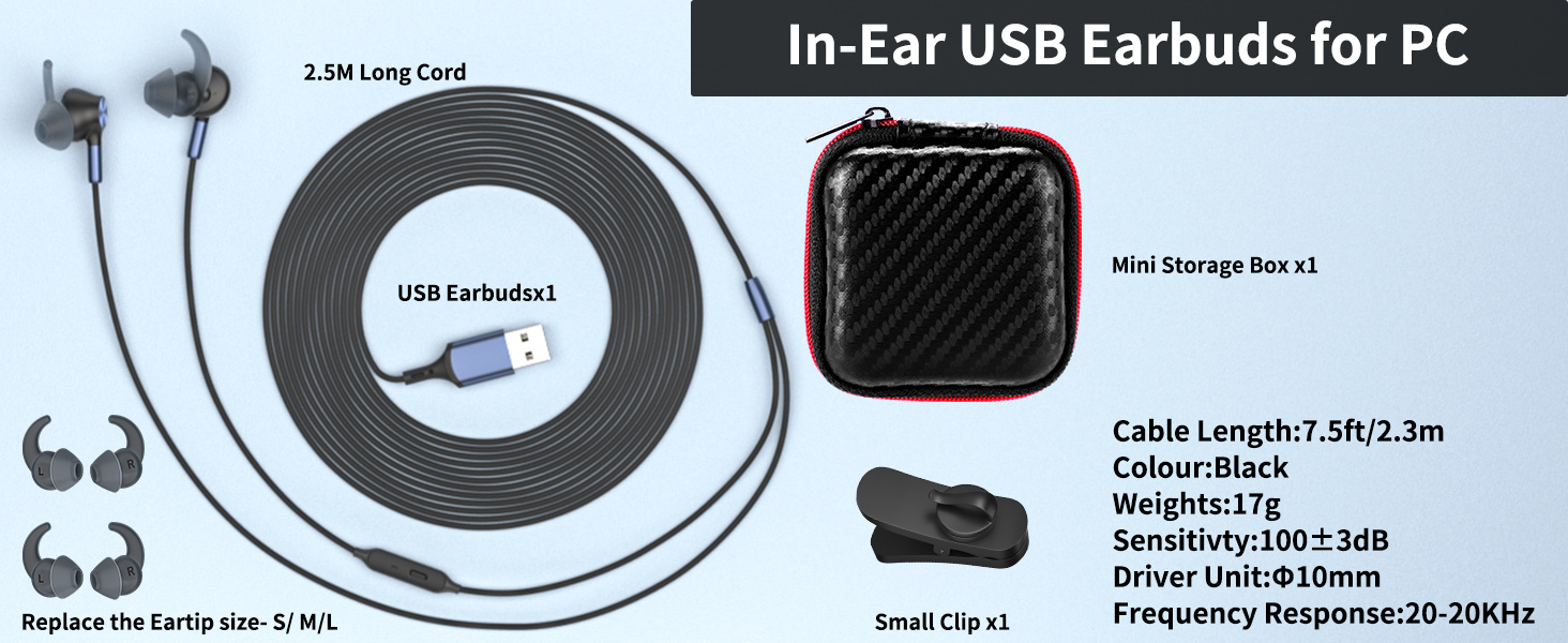 earbuds wired usb for computer school