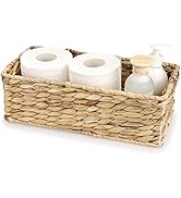 Sumnacon Water Hyacinth Toilet Paper Basket- Decorative Woven Toilet Tank Top Holder for Paper Ha...