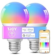 TJOY Smart Light Bulbs, WiFi LED Bulb Compatible with Alexa &amp;Google Assistant, RGB Color Changing...