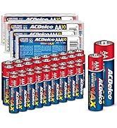 ACDelco UltraMAX AA and AAA Batteries, 40-Count Combo Pack, 20-Count Each, Alkaline Battery with ...