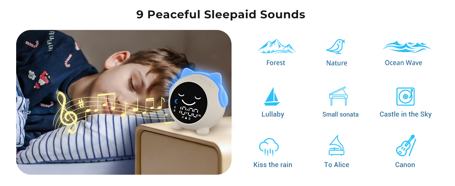 kids alarm clock hatch ok to wake bedroom room toddler children cute night light boy girl sleep