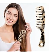 Large Wide Tooth Hair Comb, LADYAMZ [Tortoise Shell] Cellulose Acetate Round Tooth Comb for Strai...