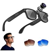 SIHUADON 2026 AI Smart Glasses with Camera, 1200P Video Recording Glasses with 800W HD Camera, Bl...