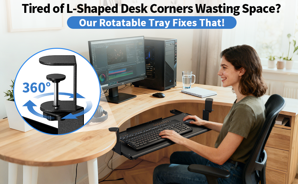 keyboard tray under desk