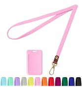 YANTHKEY Stretchy Lanyards for ID Badges - Thin Lanyard Card Holder, Lightweight Comfortable ID B...