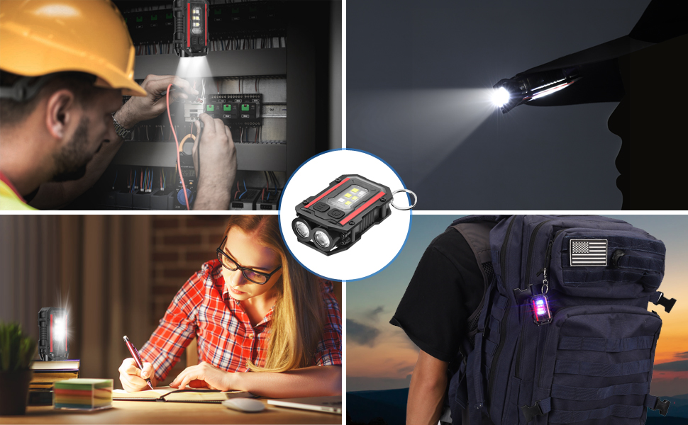 Rechargeable Keychain Flashlight for Hiking, Camping, Emergency