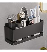 YESENT Aluminum Electric Toothbrush Holder - Bathroom Wall Mounted Toothbrush Holder (Black, Thre...