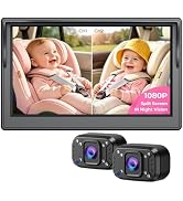Itomoro 2026 Upgraded Dual Baby Car Camera for 2 Baby [1080P HD &amp; 940nm IR Night Vision] 360° Rot...