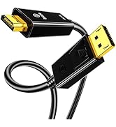 biaze DP to HDMI Cable 4K 60Hz Gold Plated, 10ft/3m DisplayPort to HDMI Male to Male Adapter Cabl...