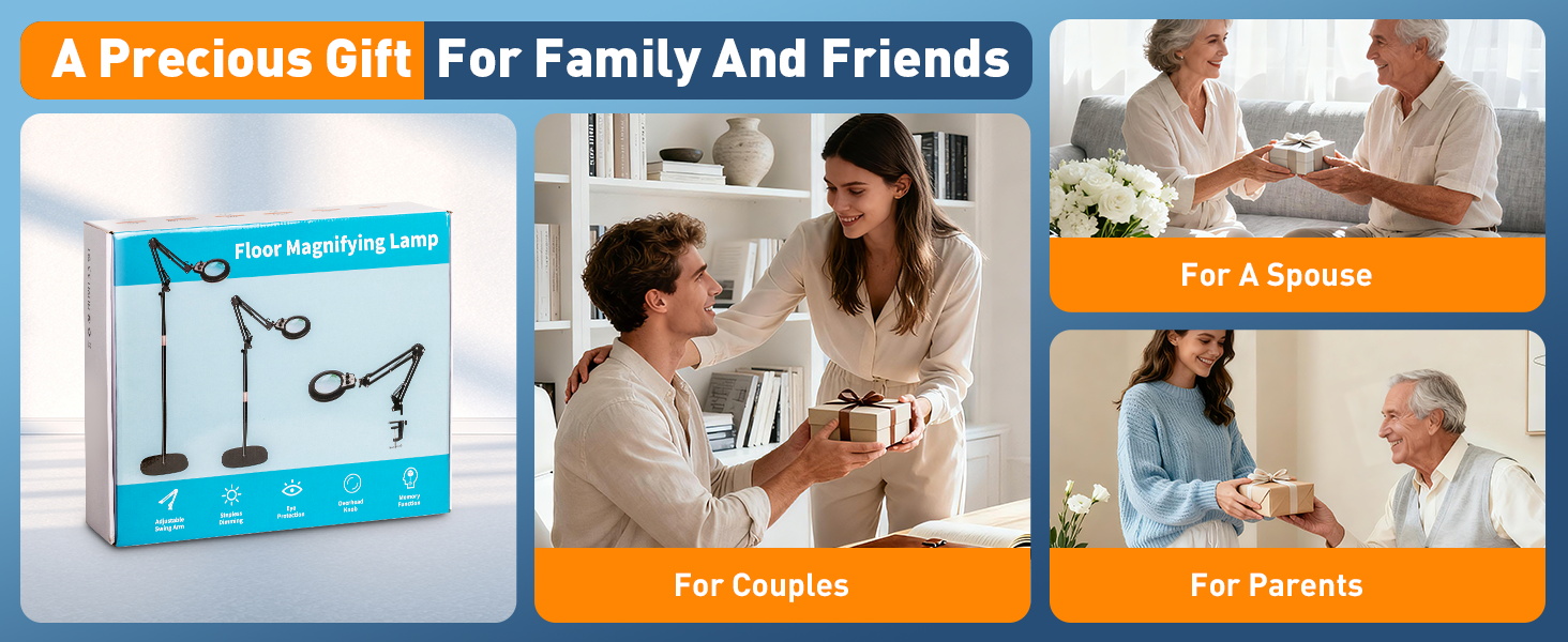 floor magnifying glass with light hands free workbench light Thoughtful gifts for family and friends