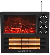 Ebhako Small Space Heater Fireplace, Small Electric Fireplace Heater for Indoor Use, Realistic 3D...