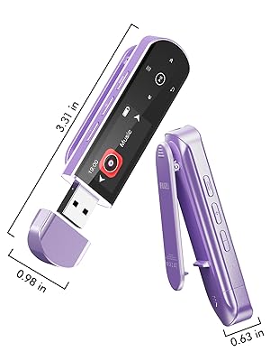 RUIZU USB Stick MP3 Player with Bluetooth Jam Clip on Portable Music Player for Kids Sports Running