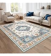 HappyTrends 4x6 Boho Area Rug Large Non Slip Washable Area Rugs Bohemian Vintage Carpet Outdoor R...
