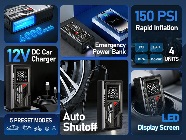 portable air compressor for car tires