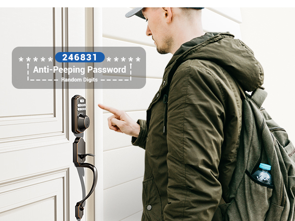 keyless entry door lock with handle