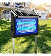Solar Bug Zapper Outdoor, 4500V Rechargeable Waterproof Mosquito Killer with Solar Panel Sensor, ...
