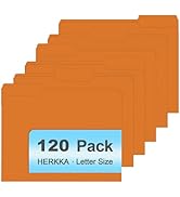 File Folder, HERKKA 120 Pack 1/3 Cut Tab File Folders, File Folders Great for Organizing and Fili...