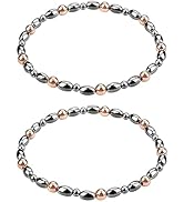 Drkao 2 pack Copper Magnetic Anklets for Women Copper Magnetic Therapy Anklet Magnet Better Chris...