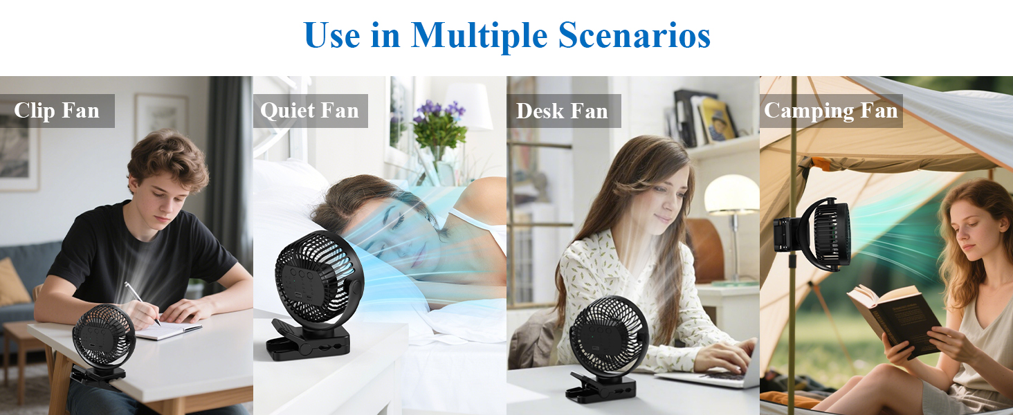 Clip Fan, Quiet Fan, Desk Fan, Camping Fan