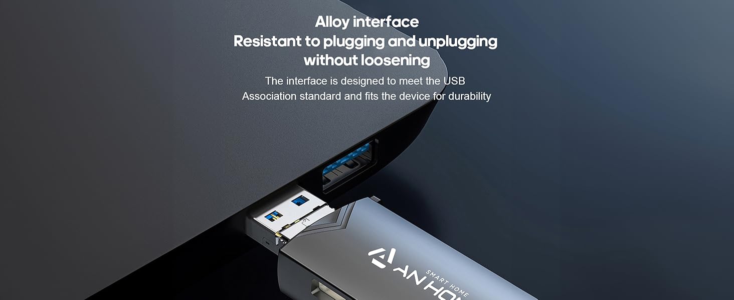 AnHome SD Card Reader, 6 in 1 OTG Connector USB 3.0/USB C/Micro USB Supports SD/Micro SD