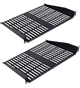 Pxoerzy 2PCS 1U Server Rack Shelf, Suitable for 19" Network Equipment Racks and Cabinets, Ventila...