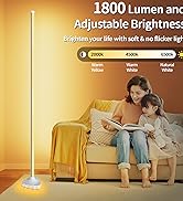 LanSuper Corner Floor Lamp,Smart RGB LED Corner Floor Lamp with Luminous Base, 21W 1800LM Super B...