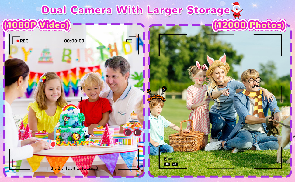 Toys Phone with Various Cute Stickers, Dual Camera &amp;amp;amp; Video Recording,Larger Storage,girl toys