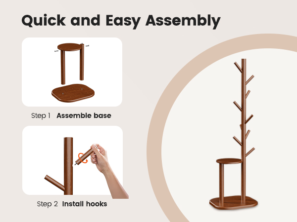 coat rack tree freestanding hat rack hall tree with shelf entryway hallway bedroom PIFCR11BR