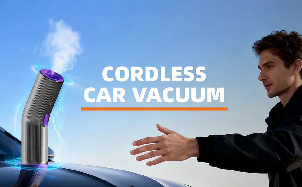 Vogano silver cordless car vacuum