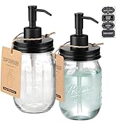 SheeChung 16 Oz Mason Jar Liquid Soap Dispenser, Glass Hand Soap Dispenser, Stainless Steel Pump ...