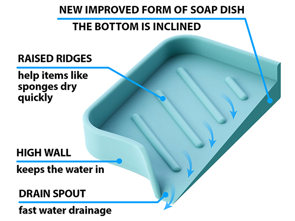 SOAP DISH, SOAP HOLDER, BAR SOAP HOLDER, soap tray, self draining silicone soap dish
