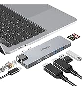 USB C Hub Multiport Adapter for MacBook Pro 2019/2018/2017, 8 in 1 USB C to Dual HDMI Adapter 4K ...