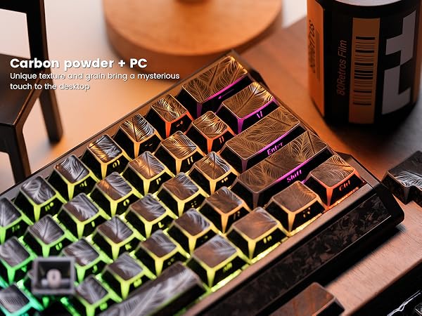 Carbon Powder PBT keycaps
