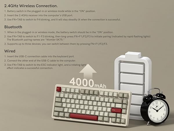 Wireless Mechanical Gaming Keyboard, VIA Custom Keyboard, RGB Creamy Gaming Keyboard