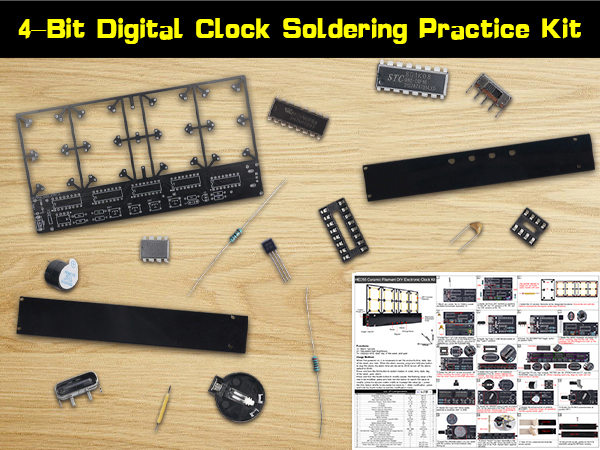 4-bit clock soldering project kit