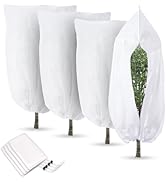 4 Pack Plant Covers Freeze Protection for Winter, Plant Protectors from Animals, Winter Plant Cov...