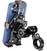BRCOVAN Aluminum Alloy Motorcycle Phone Mount with Vibration Dampener & High-Speed Secure Lock, A...